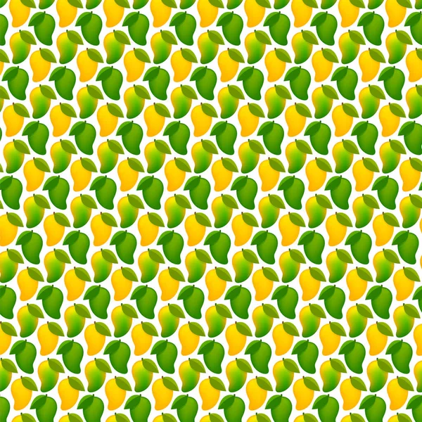 Mango Reif Und Roh Mango Für Hintergrund Mango Muster Gelb — Stockvektor