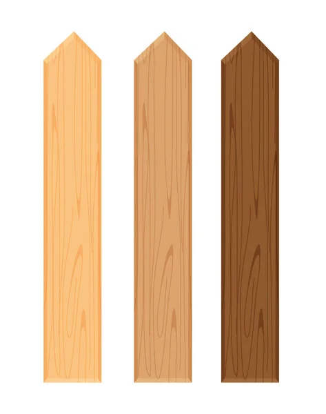 Drewniany Płot Inny Kolor Kolekcji Izolowane Białym Tle Deska Panel — Wektor stockowy