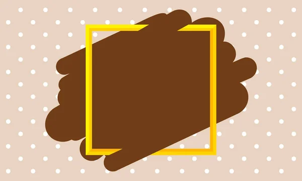 黄框为横幅的褐色笔迹底色 正方形框为复制空间的波尔卡点棕色胶水软质 空框为广告文字 空白广告为媒体棕色 — 图库矢量图片