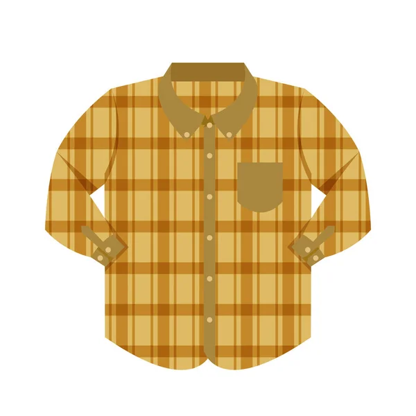 Plaid Shirt Clothes Brown Isolated White Background Clothes Pattern Plaid — Stock Vector