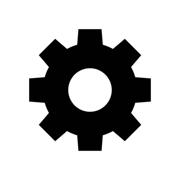 Circle Cog Black Mechanization Icon Isolated White Gear Symbol Button — Stock Vector