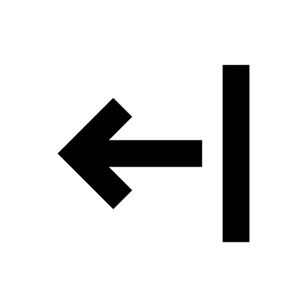 箭头指向左边 下载按钮隔离在白色上 简单箭头为图标平行线 黑色箭头指向左边 箭头标识下一个下载和上传概念 — 图库矢量图片