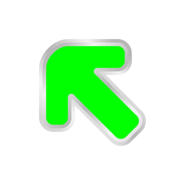 Seta Verde Apontando Para Esquerda Clip Art Ícone Seta Verde — Vetor de Stock