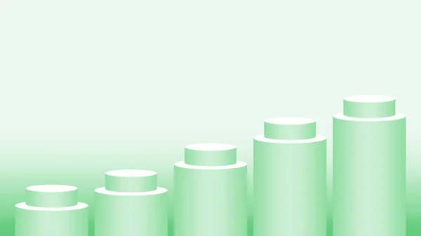 Pedestal Cylinder Circle Green Pastel Color Cosmetics Showcase Podium Circle — Stock Vector