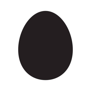 Siyah oval, yumurta şekilli düz beyaz zemin, oval şekil simgesi siyah, oval geometri şekilli, çizimler düz yumurta şekilli