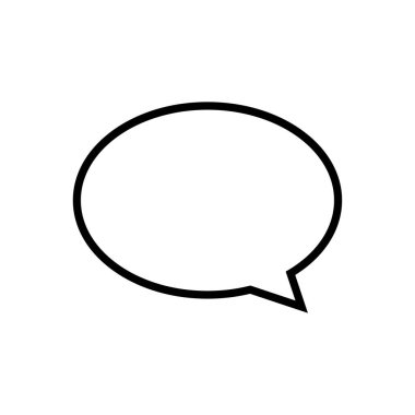 Konuşma balonu elipsi beyaz üzerinde izole, konuşma balonu resim çizgisi iletişim sembolü işareti, konuşma metni için siyah ve beyaz konuşma balonu, balon mesaj simgesi, simge konuşma grafiği