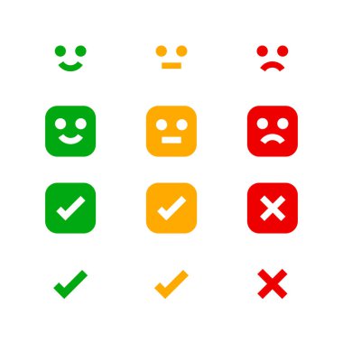 simge duyguları yüz, duygusal sembol ve onay işaretleme düğmesi, duygu yüzleri ve kontrol işareti x işareti, uygulamalar için düğme kutucuğu düzlüğü, yüz simgeleri ve onay işareti seçimi