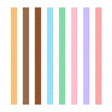 Tahta farklı pastel renkler beyaz zemin üzerinde izole, ahşap slat direkleri pastel renk, lath ahşap dikey, ahşap direkler, ahşap tahtalar, kereste pastel