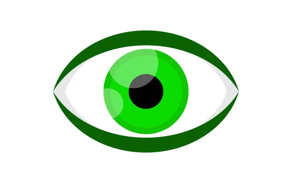 Eye Green Icon Isolated White Background Illustration Eyeball Green Health — Stock Vector