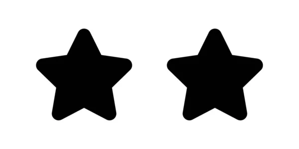 Stjärna Ikon Söt Isolerad Vit Bakgrund Tecknad Stjärna Form Svart — Stock vektor
