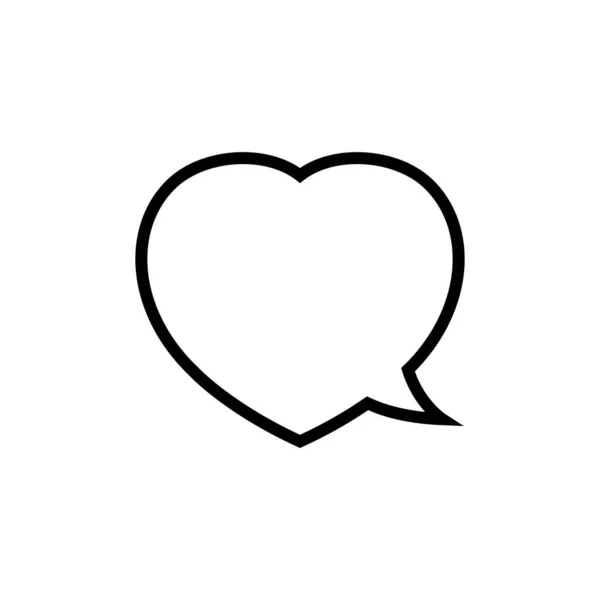 Ομιλία Φούσκα Σχήμα Καρδιάς Μαύρο Απομονωμένο Λευκό Καρδιά Διαλόγου Για — Διανυσματικό Αρχείο
