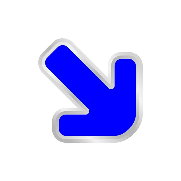 Flecha Azul Apuntando Hacia Abajo Icono Flecha Azul Clip Art — Vector de stock