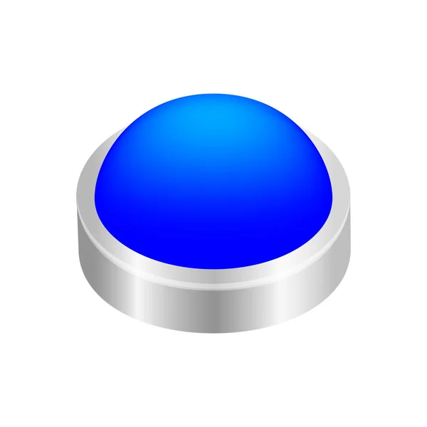 Кнопка Кругової Форми Синя Ігор Кнопок Грати Ізольовано Білих Синіх — стоковий вектор