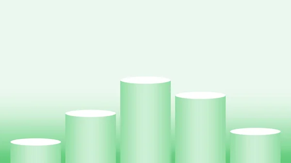 Green Pedestal Cylinder Circle Steps Cosmetics Showcase Podium Circle Stage — Stock Vector
