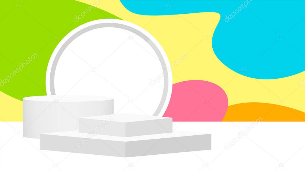 pedestal award 3d white grey on pastel background, podium stage for victory champion position, pedestal ellipse box for cosmetics product display show, circle stand modern for products make-up place