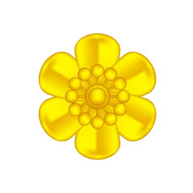 Beyaz arka planda izole edilmiş tek bir çiçek, lüks çiçek taç yaprağı sade, altın çiçekler metal heykel, lüks altın çiçeğin çizimi, süslü sanat çiçekleri lüks altın