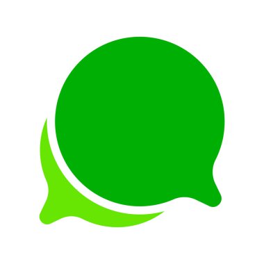 Konuşma baloncuğu yeşil daire beyaz, baloncuk sohbet işareti simge konuşma veya konuşma için balon konuşma metin kopyalama, diyalog kutusu sohbet sembolü konuşma kavramı için konuşma balonu simgesi