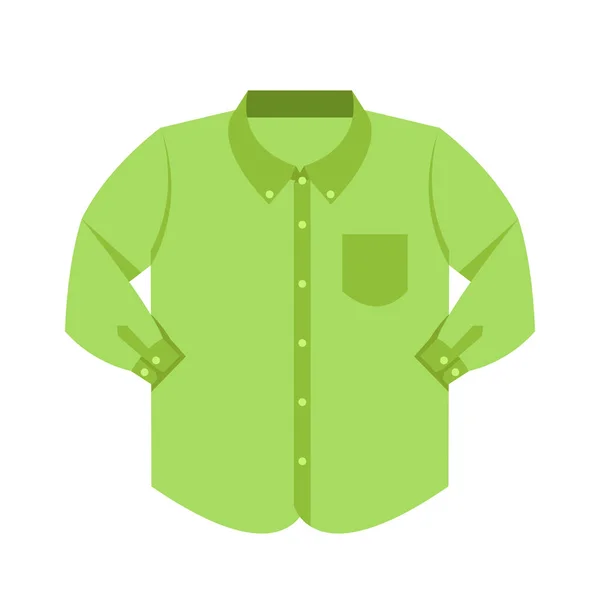 Plain Shirt Clothes Green Pastel Color Isolated White Background Green — Stock Vector