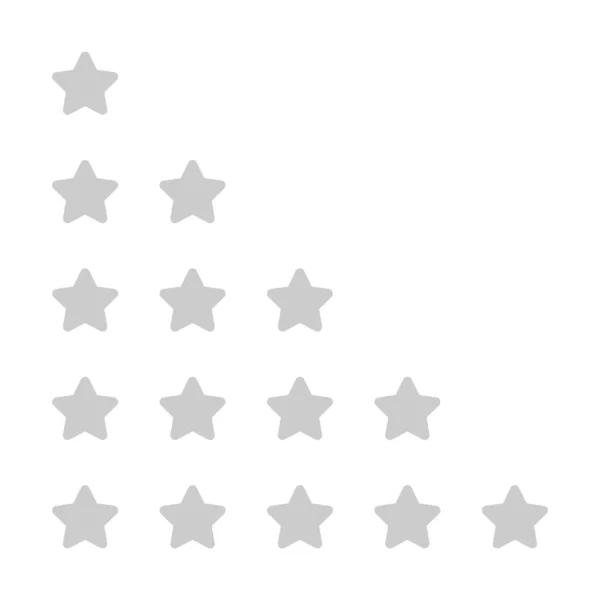 評価5つ星グレーの評価白で隔離されたレビュー ランキング賞のための5つ星 選択品質のためのかわいい星 ランク投票やレビューのためのシンボルスター 5つ星アイコンフラットアプリのウェブのための簡単な — ストックベクタ