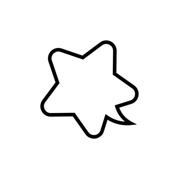 Σχήμα Αστεριού Μπαλόνι Ομιλίας Απομονωμένο Στο Άσπρο Αστέρι Γραμμών Τέχνης — Διανυσματικό Αρχείο