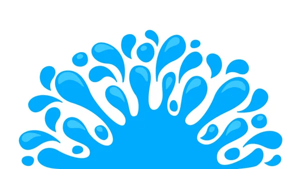 白い背景に孤立した水滴スプラッシュブロブ 要素バナーのための水のスプラッシュ ソンクラン祭りのコピースペースのためのシンプルな水滴スプラッタ グラフィックバナーデザインのためのスプラッシュ水滴シンボル — ストックベクタ