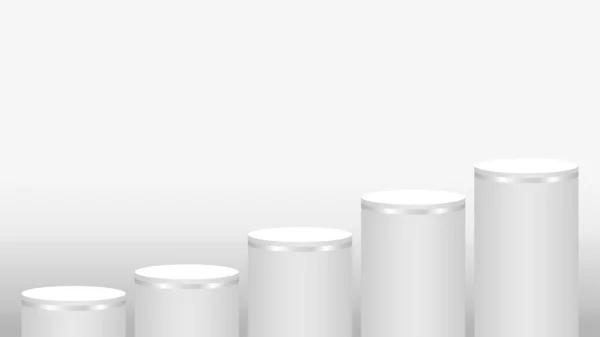 Círculo Cilindro Pedestal Cinco Etapas Para Mostra Dos Cosméticos Cor —  Vetores de Stock