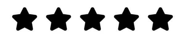 Negro Cinco Estrellas Icono Lindo Aislado Sobre Fondo Blanco Chic — Vector de stock