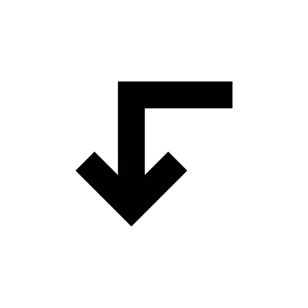 Flecha Apuntando Hacia Abajo Botón Descarga Aislado Blanco Flecha Simple — Archivo Imágenes Vectoriales