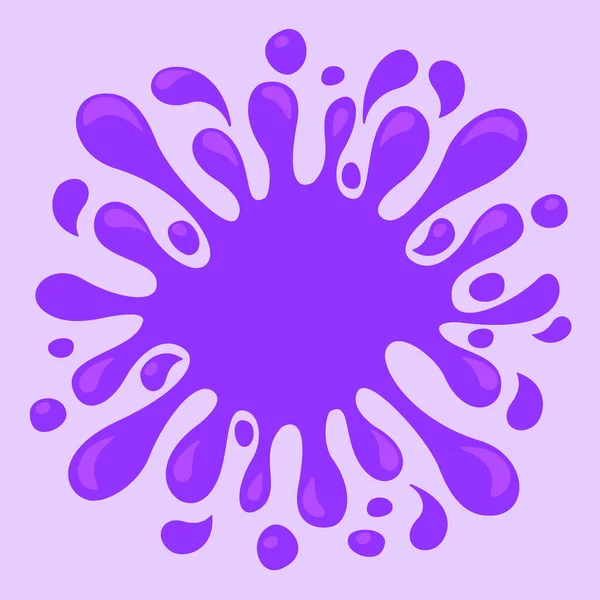 Фиолетовый Всплеск Виноградный Сок Изолирован Фиолетовый Фона Графический Образец Капля — стоковый вектор