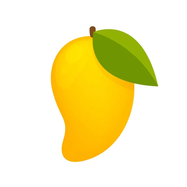 Μάνγκο Ώριμα Φρούτα Απλά Απομονώνονται Λευκό Φόντο Κίτρινο Μάνγκο Κινουμένων — Διανυσματικό Αρχείο