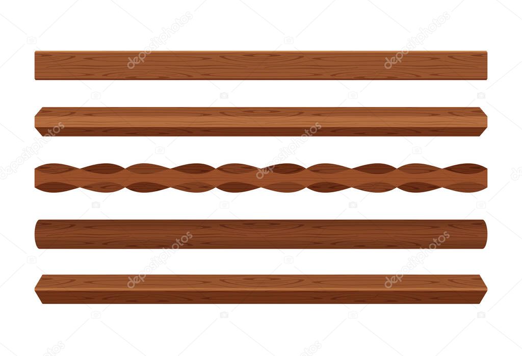 wooden lath different dark brown color isolated on white, wooden slat poles brown, lath wood for home decoration, wood slat posts, set of vertical slats plank, lumber wood brown, beautiful wooden dark