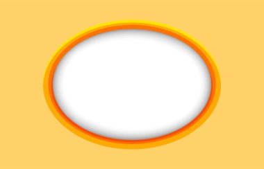 Pankart için parlak turuncu üzerine beyaz çerçeve, mesaj için pankart kare elips şekli, kopya uzay metni için elips çerçeve ile turuncu dikdörtgen, arkaplan için oval modern turuncu çerçeve