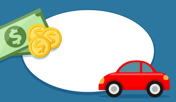 pile money and car for banner copy space background, clip art money and car for insurance business poster ad, illustration money and car red icon, infographics money for buy and car sell financial