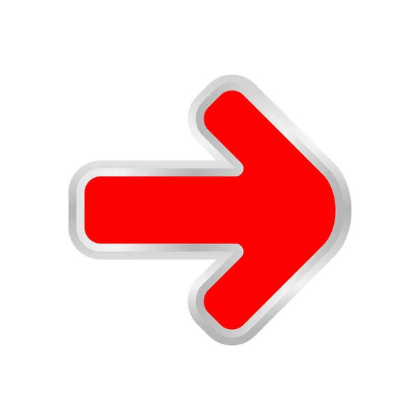 Flèche Rouge Pointant Vers Droite Isolé Sur Blanc Clip Art — Image vectorielle