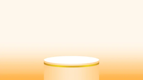 化粧品ショーケース 表彰台サークルステージオレンジパステルソフトカラー 化粧品ディスプレイ用表彰台ラウンド コピースペースのためのオレンジ色の台座シリンダー — ストックベクタ