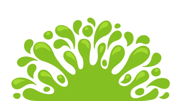 Goccia Acqua Succo Limone Verde Forma Spruzzata Acqua Blob Mela — Vettoriale Stock