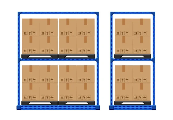 Cajas Caja Producto Paleta Para Arreglo Estante Paleta Con Caja — Archivo Imágenes Vectoriales