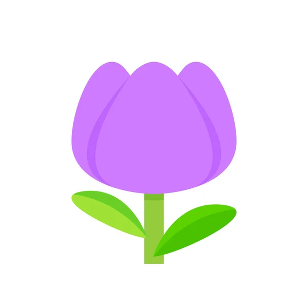 Tulip Flower Purple Simple Isolated White Background Tulips Purple Cartoon — Stock Vector