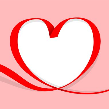 kırmızı kurdele kırmızı kalp şekli kırmızı, kopyalama alanı, kurdele hattı kırmızı kalp şekli şerit kırmızı, sınır şeridi kıvrım kalp dekorasyon için şekillendirilmiş sevgililer günü kartı ve anneler günü