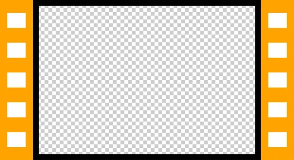 Modelo Tira Filme Laranja Para Player Mídia Vídeo Fundo Transparente —  Vetores de Stock