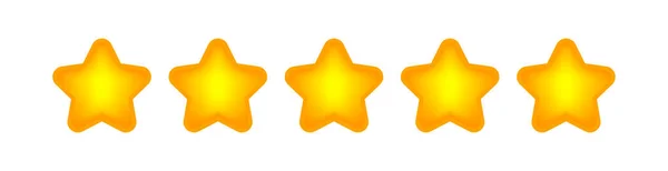 白を基調にした5つ星アイコンかわいい シックな5つ星形イエローオレンジ イラストシンプルな星評価シンボル クリップアートロゴ5つ星 ペンタグラム5つ星装飾ランキング賞 — ストックベクタ