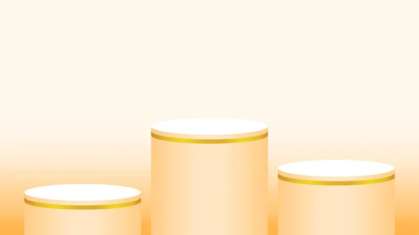 Orange Pedestal Cylinder Circle Steps Cosmetics Showcase Podium Circle Stage — Stock Vector