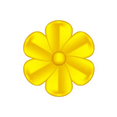 Beyaz arka planda izole edilmiş tek bir çiçek, lüks çiçek taç yaprağı sade, altın çiçekler metal heykel, lüks altın çiçeğin çizimi, süslü sanat çiçekleri lüks altın