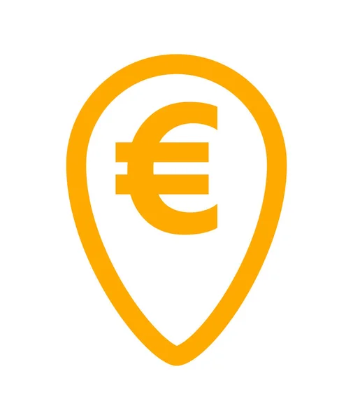 Symbole Devise Euro Pointe Orange Pour Icône Isolée Sur Blanc — Image vectorielle