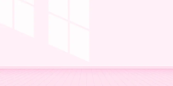 Sala Pared Color Pastel Rosa Con Brillo Luz Ventana Interior — Vector de stock