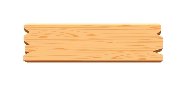 板看板 木製板ライトブラウン白に隔離された 木製ボード水平古い 空の板木 コピースペースのテキストのための木製のサイン 看板のための木製の板 木製の板漫画スタイル — ストックベクタ