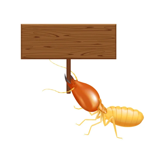 Termite Termites Clip Art Signes Bois Isolés Sur Fond Blanc — Image vectorielle