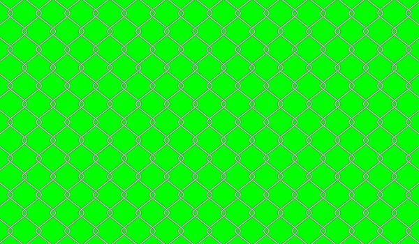 Steel Wire Fence Green Screen Background Fence Metal Grid Wire — Stock Vector