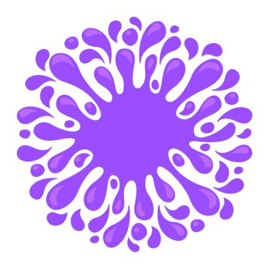 arkaplan için beyaza izole edilmiş mor üzüm suyu, asma ambalajı için grafiksel su damlası deseni, çizim üzümü suyu sıçrama suyu mor damla, su damlası basit akış