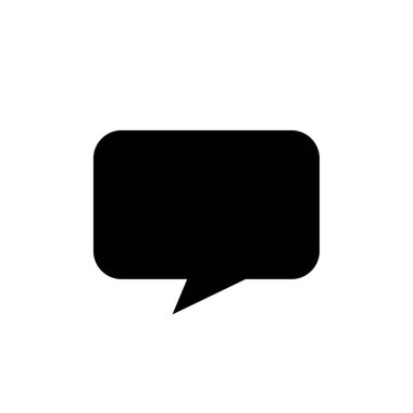 Siyah konuşma balonu karesi beyaz üzerinde izole, iletişim sembolü konuşma metni için konuşma balonu, balon mesaj simgesi, simge konuşması için diyalog sohbet grafiği